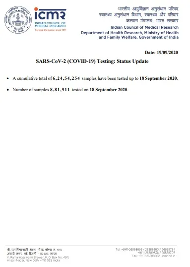 india coronavirus samples tetsted 